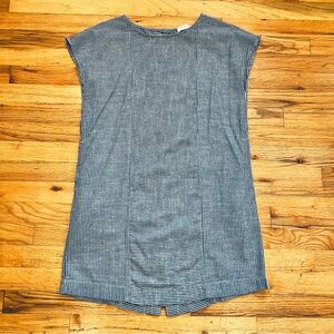 Mododoc Cotton Blend Striped Short Sleeve Tunic Dress Blue Stripe S EUC Coastal